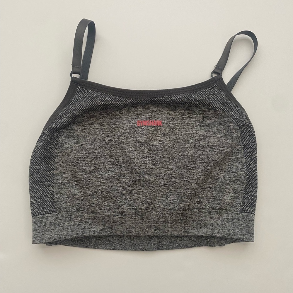Gymshark Sports Bra- Charcoal and Pink.